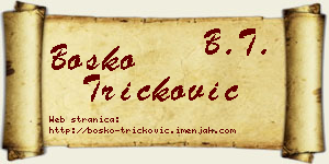 Boško Tričković vizit kartica